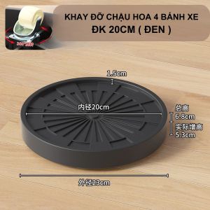 Khay Đỡ Chậu Hoa Thoáng Khí Có Bánh Xe - Đế Bánh Xe Di Chuyển Tiện Lợi