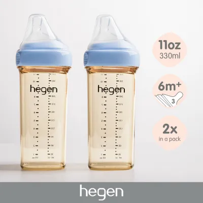 Hegen 11oz Feeding Bottle 2-pack Blue
