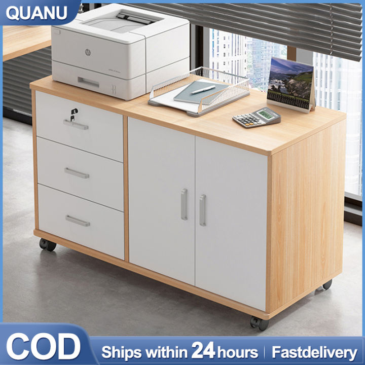 QUANU Office File Cabinet With Lock Movable Storage Drawer Cabinet With ...