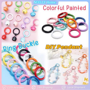 10Pcs/Lot Color Metal O Ring Spring Clasp Openable Round Carabiner Keychain Clips Hook Dog Chain DIY Jewelry Buckle Connector