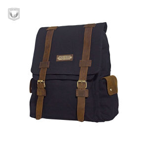 Tas ransel laptop pria wanita high quality canvas kombinasi kulit asli korean style