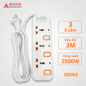 Ổ Cắm Điện ASIA 2026 Đa Năng Sạc Nhanh 20W TypeC USB Ổ Điện Nhiều Lỗ Công Suất 2500W Lõi Chống Giật An toàn tiện lợi