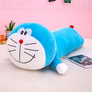 60-120cm Doraemon Soft Stuffed Toy Sleeping Long Bolster Fluffy Long Pillow With Emotions Birthday Gift For Kid Girls