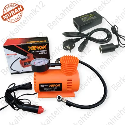 KOMPRESOR MINI XENON LISTRIK POMPA BAN MOBIL COMPRESSOR CAT & ADAPTOR LISTRIK 12V 5a