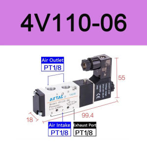 AirTAC 4V110-06 4V210-08 4V310-10 4V410-15 Pneumatic Electric Solenoid Valve Direction Control Solenoid Valve 12V 24V 110V 220V
