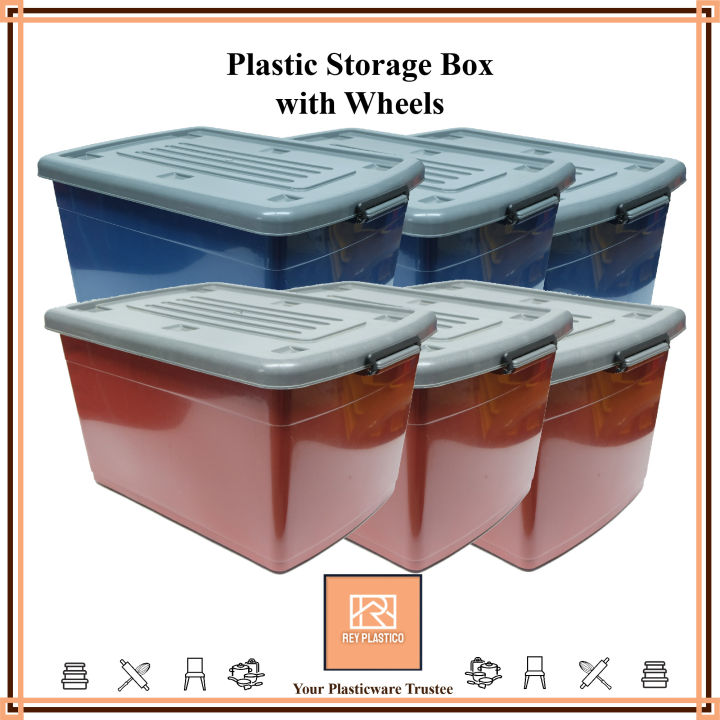 80 liter Storage Box With Wheel/ Storage Cabinet/ Kotak Simpanan/  Multipurpose Storage Box/ Plastic Storage Box