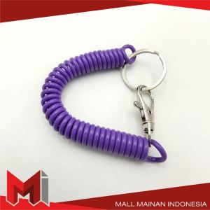 MallMainan-C1249 Gantungan Kunci Motor Spiral Elastis Tali Karet Dapat Ditarik / Keychain Spiral