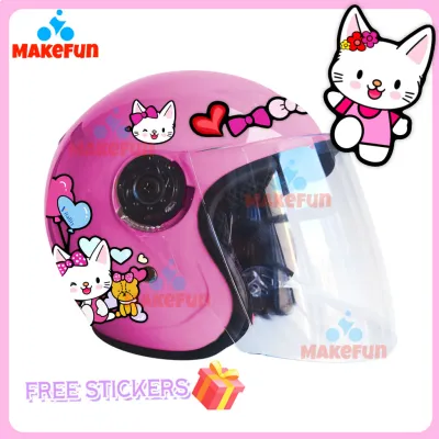1-8Y Cartoon DIY Helmet Motorcycle Big Kid Half Face Plain Child Helmet Gear Safety Protection