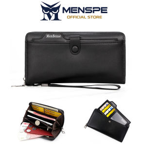 MENSPE กระเป๋าสตางค์ผู้ชายแบบยาวกระเป๋าสตางค์อเนกประสงค์กระเป๋าสตางค์ยาว PU นิ่มกระเป๋าเงินจุได้เยอะกระเป๋าใส่บัตรหลายช่อง ID เครดิตผู้ที่ใส่บัตร Pouch Koin กระเป๋าใส่เหรียญหนัง PU กระเป๋าสตางค์ธุรกิจ