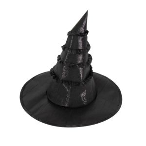 IPIE2 Oxford Cloth Wizard Cap Lolitas Black Halloween Witch Hat Cool Decoration Cosplay Witch Hat Performance Props
