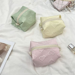 STARGOODS Coin Purse Mini Cosmetic Bag Multifuctional Heart Embroidery Lipstick Bag Kawaii Jewelry Packing Bag Small Makeup Bag Daily