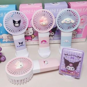 Cute Sanrio Anime My Melody Kuromi Cinnamoroll Electric Fan Cute Fashion Cartoon Portable Air Cooler Small Gift Mini Fans
