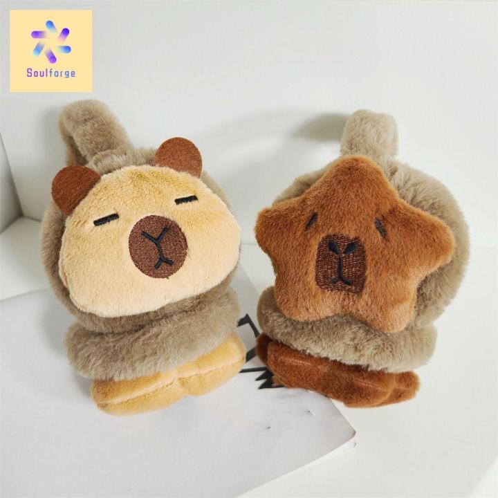 SOULFORGE Hoạt hình Nút Bịt Tai capybara Chống gió Dày Bọc tai có thể ...