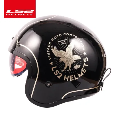 Capacete LS2 Spitfire Vintage Motorcycle Helmet ls2 of599 jet helmets 3/4 open face retro half helmets casco casque moto