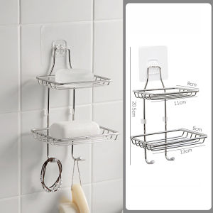 Homenhome ชั้นวางสบู่สแตนเลสระบายน้ำติดผนังแบบมีรูพรุน