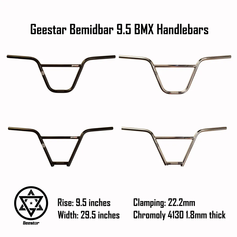 Geestar Bemidbar 9.5 BMX handlebar 9 rise Big High 2 piece 4 piece