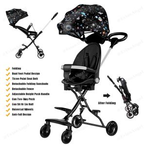 Mythbaby รถเข็นเด็ก รถเข็นเด็กพกพา มีกันสาด ปรับเอนอิส(นั่ง/เอน/นอน)หมุนได้360องศา พับได้ ล้อมีเบรค