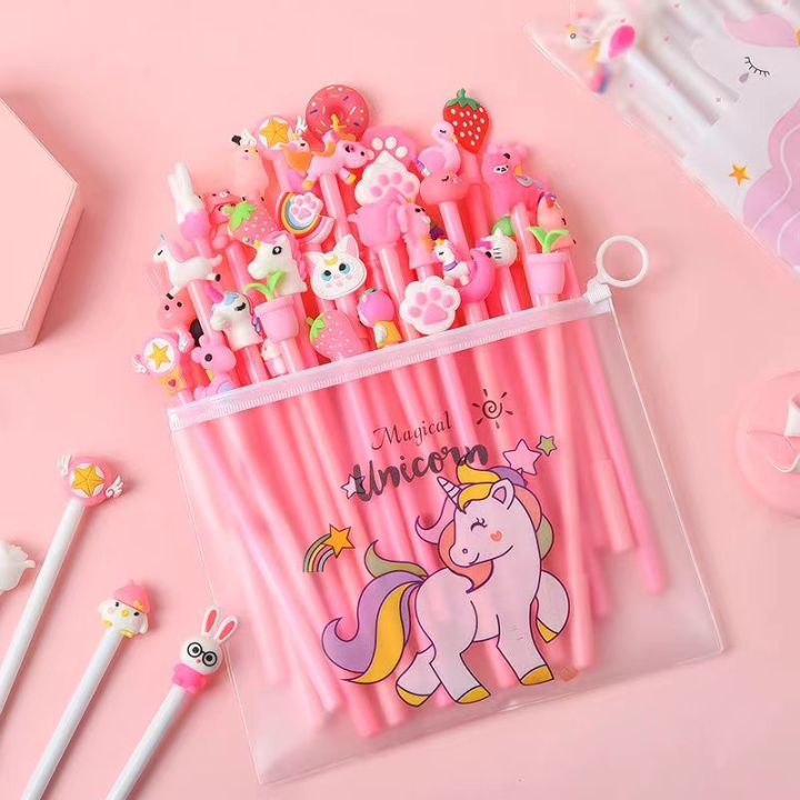 20 PCs Set Cute Cartoon Gel Pen Combination Bag Cute Stationery Pens ...
