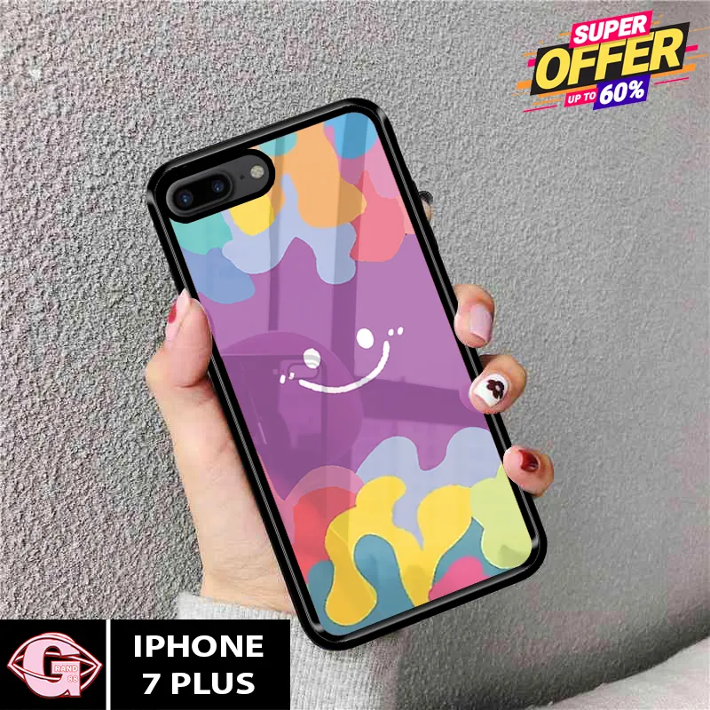 Case IPHONE PLUS Casing IPHONE PLUS Fashion Case Terbaru 2022 GRAND88  RAINBOW Silikon IPHONE PLUS Case Hp Cassing Hp Softcase Glass 