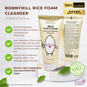 Bonnyhill Rice Foam Cleanser Clarifying & Daily Brightening + Niacinamide
