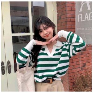 Sweater Rajut Blaster Fuji - Atasan Crop Top dengan Garis Fashion Statement - Bahan Wol Akrilik Ringan dan Elastis - Ukuran Onesize Fit to L (BY ANISA ZAHRA)