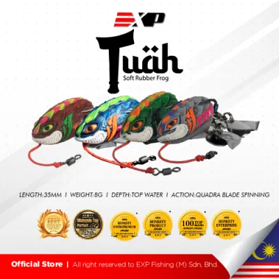 EXP TUAH FROG Soft Rubber Frog Expert For Snakehead Hunter Haruan/Toman Bunga/Bujuk umpan casting haruan katak kevlar