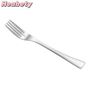 Heabety Stainless Steel Dinner Fork Long Handle Table Forks Set Korean Cutlery Four Tine Salad Dessert Fruit Forks Kitchen