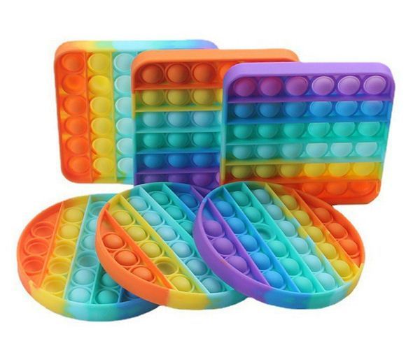 Pop It Rainbow / Mainan Pop Its Round Fidget Toy Push bubble / pop it ...