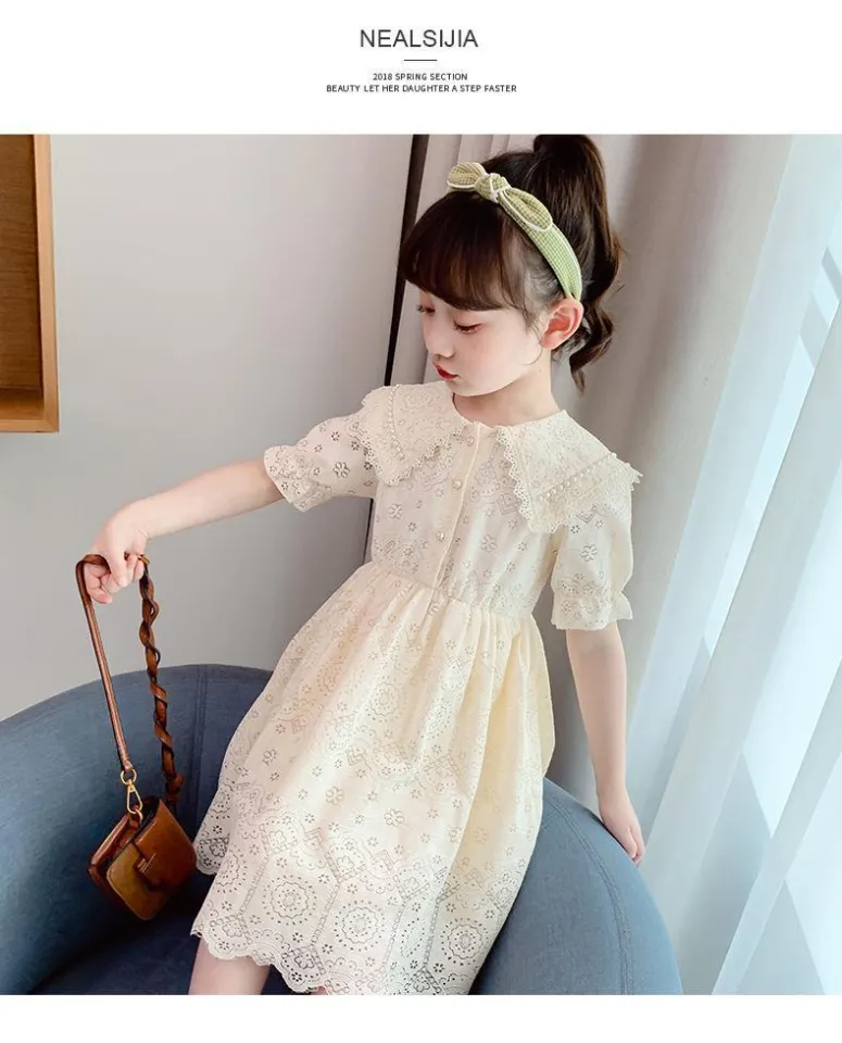 LS Show Children s Fashion High Quality Korean Dress for Kids Girls Casual Clothes Dress Princess Lace Dress 110 160cm Lazada