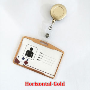 NEW Aluminum Alloy Card Holder with ABS Retractable Badge Reel Pull ID Card Badge Holder Nurse Badge Lanyards School Supplies