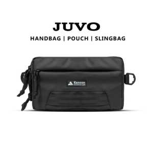 Juvo KANEEN - Clutch Bag Pria Wanita Multifungsi Bahan Nilon Waterproof Hitam