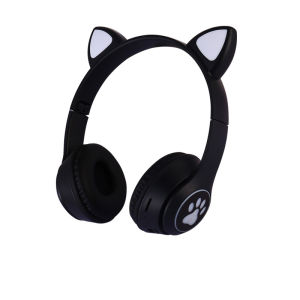 YOOGOO Headset Kucing LED TWS Bluetooth 5.0 Headphone Extra Bass