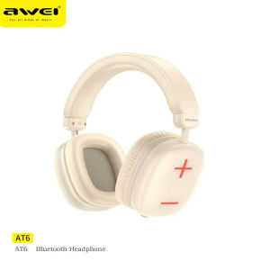 Awei AT6 Stereo Sound Bluetooth Headphone 25H Extra long time Bluetooth 5.3 headphones for music outdoor all mobile phone