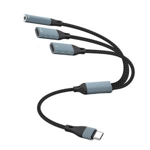 Loại C 3 Trong 1 cáp cho bộ chuyển đổi USB C Để loại USB C 3.5Mm Âm Thanh Pd60W Nhanh Chóng sạc OTG Dữ Liệu Cho Máy Tính Xách Tay Và Điện Thoại