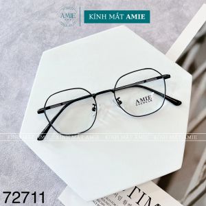 Gọng kính cận nam nữ AMIE Eyewear mắt đa giác chất liệu kim loại thiết kế thanh mảnh thời trang  72711