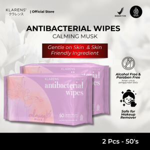 Klarens Antibacterial Wipes Calming Musk 50’s - Tisu Basah Antibacteri