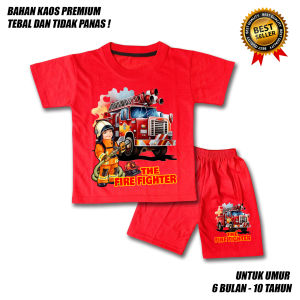 SETELAN ANAK LAKI LAKI PEREMPUAN PEMADAM KEBAKARAN FIRE DEPT BAHAN PREMIUM / SETELAN ANAK LAKI LAKI USIA 0-10 TAHUN / BAJU ANAK LAKI LAKI / SETELAN ANAK LAKI LAKI