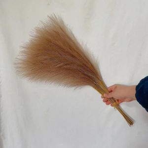 5pcs Artificial Pampas Grass Fluffy Faux Pampas Grass Fake Flowers Boho Party Wedding Christmas Home DIY Decoration
