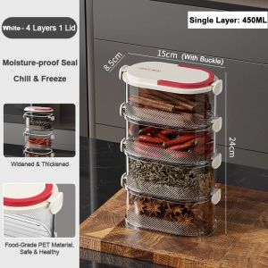Multi-Compartment Condiments Container Spice Storage Box Kitchen Household Leak-proof Storag Box Food Container