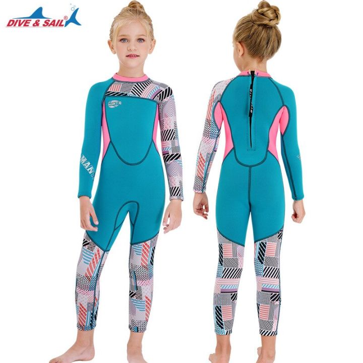 DIVE SAIL Brand Girls Wetsuit Diving Suit 2.5MM Neoprene Swimsuit Girls ...