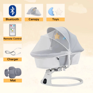 Electric rocking chair for baby cradle automatic baby rocking chair baby swing baby electric rocking chair 0-18 months 4 Gears Baby Rocker Swing Washable Baby Cradle