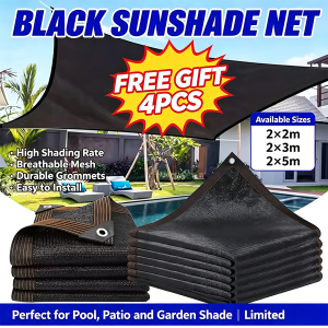 Free gift 4Pcs Anti-UV Sunshade Net Shades Rate 90% Big Size Outdoor Farm Garden Greenhouse Net Shading Cloth Black