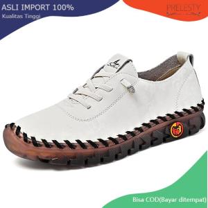 Prelesty Sepatu Kerja Wanita Kulit  Korea Flat Shoes Cewek Kekinian Sepatu  Oxfords Flatshoes Lembut Empuk Anti Licin 389