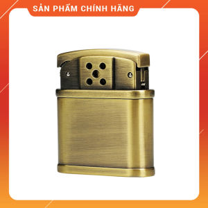 Bật Lửa Hộp Quẹt Xăng Đá Dolphin HY683 Thiết Kế Độc Lạ Sang Trọng Màu Vàng - Dùng Xăng Bấc Đá Zippo Cao Cấp