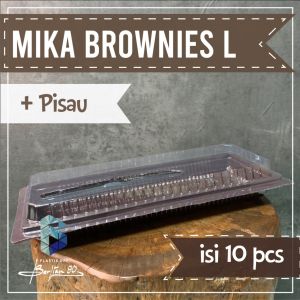 Mika Brownies L + Pisau isi 10 - Kotak Brownies - Brownies Box L Set Pisau