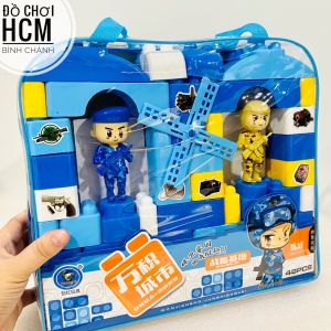 [SIÊU TO KHỔNG LỒ] Đồ chơi trẻ em túi lego lắp ráp 49 chi tiết dành cho bé thích lắp ghép lego có nút rất lớn xếp hình