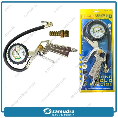 LIPPRO INFLATOR 3 IN 1 TIRE PRESSURE GAUGE - ISI UKUR BUANG ANGIN 9105