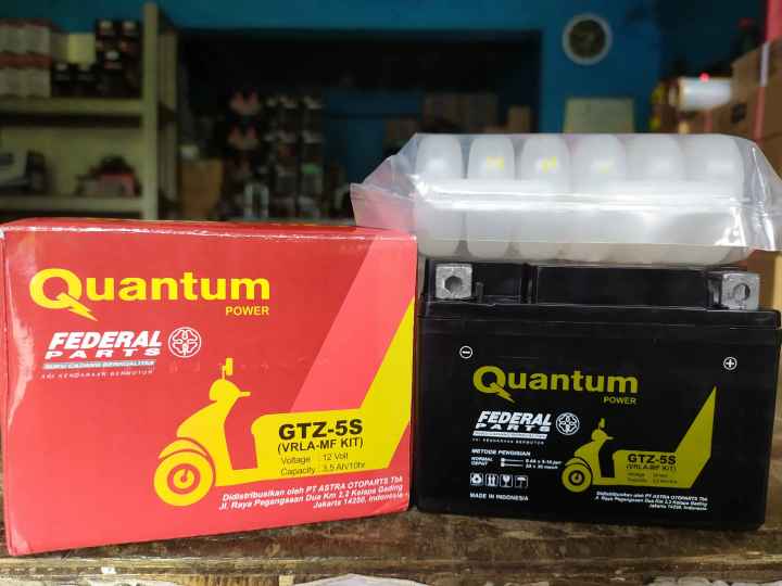 Aki Federal Parts Quantum Power GTZ 5S Original New Aki Beat Vario Mio