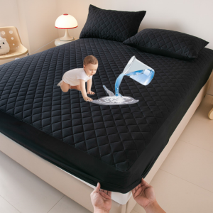 【Super low price】100%Waterproof Mattress Cover Thick Solid Color Bed Fitted Sheet Single/Queen/King 침대커버 135x200cm 160x200cm Soft Bed Cover