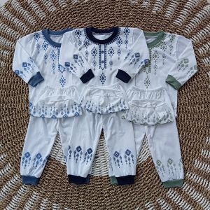 Isi 3 Set Setelan Baju Koko Bayi Lebaran Muslim Lengan Panjang Celana Panjang  baby boy Karakter Lucu Usia 3-18 Bulan Bahan Lembut